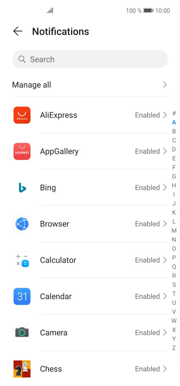 Press the required app. Press the required app.