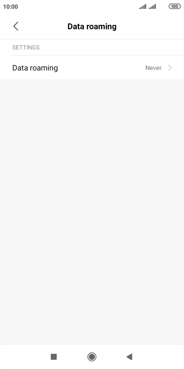 Press Data roaming. Press Data roaming.