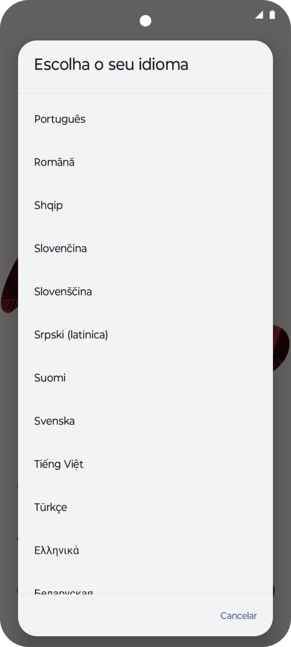Prima o idioma pretendido.