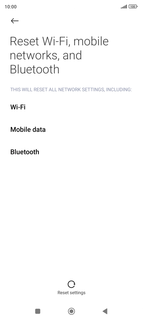Press Reset settings.