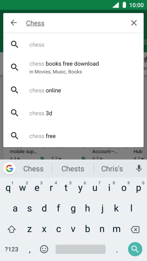 Key in the name or subject of the required app and press the search icon.