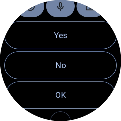 Press the required reply.