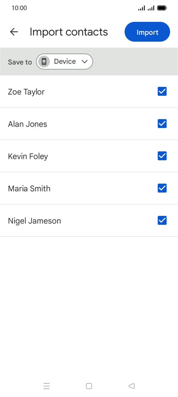 Press the fields next to the required contacts.