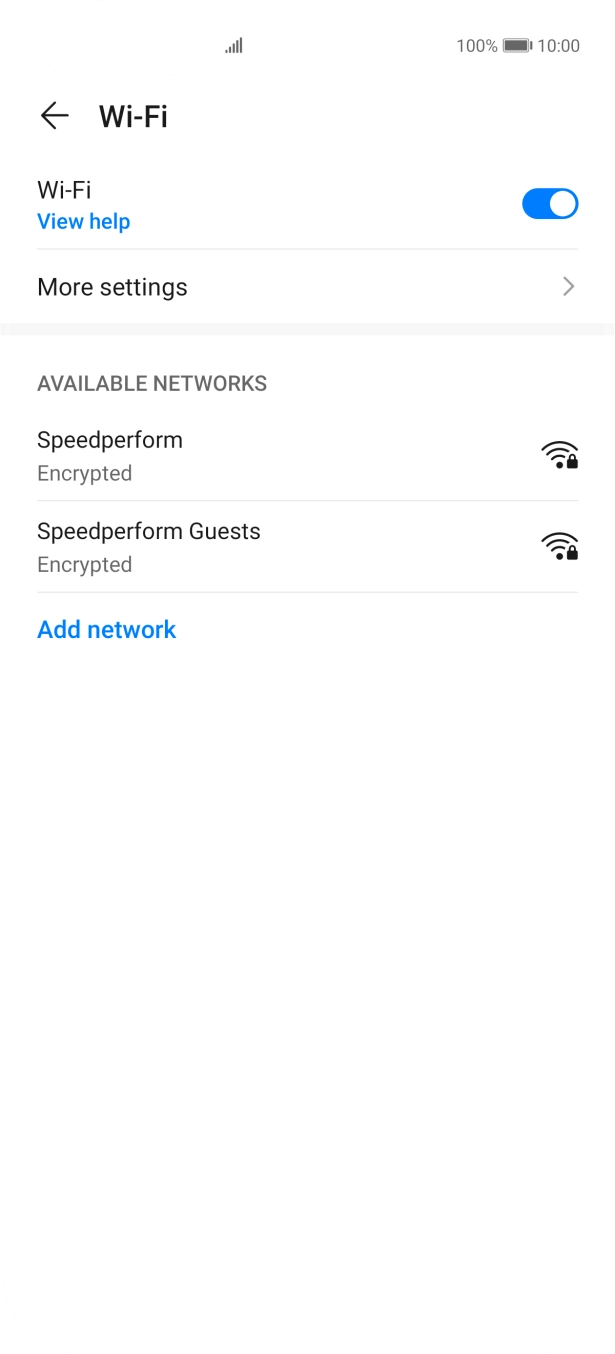 Press the required WiFi network. Press the required WiFi network.