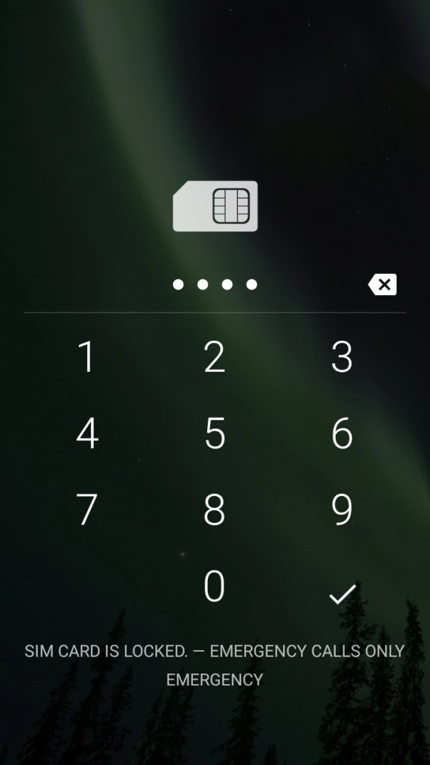 Key in your SIM PIN and press the confirm icon. The default SIM PIN is 0000.