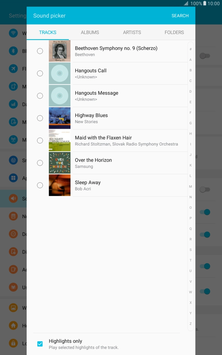 Press the required ring tones to hear them.