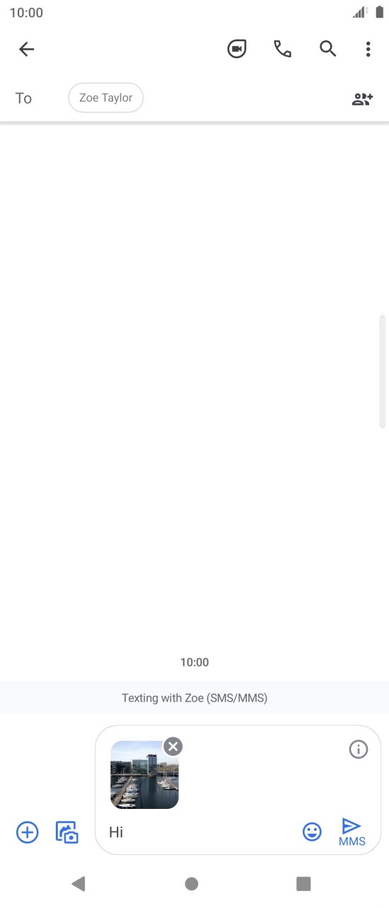 Press the send icon when you've finished your picture message.