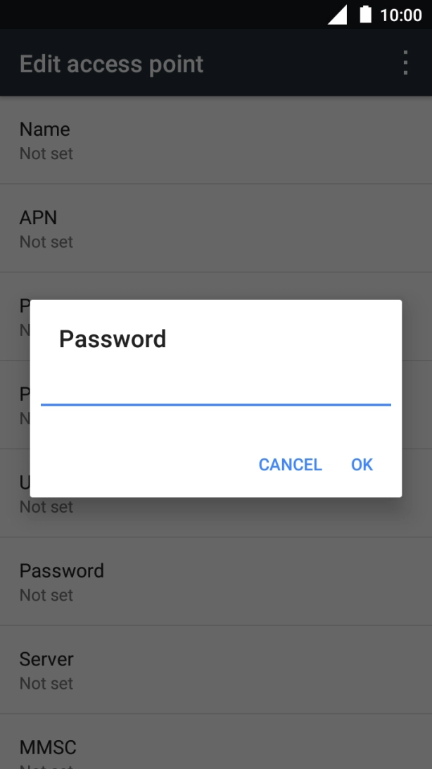 Key in password and press OK. Key in password and press OK.