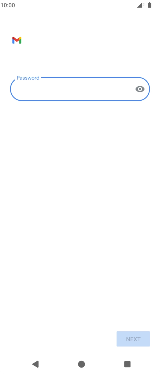 Press the field below 'Password' and key in the password for your email account.