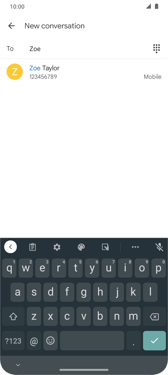 Press the required contact. Press the required contact.
