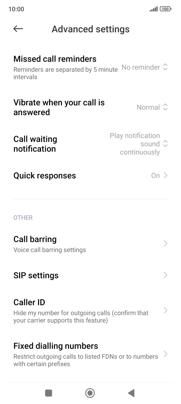 Press Call barring. Press Call barring.
