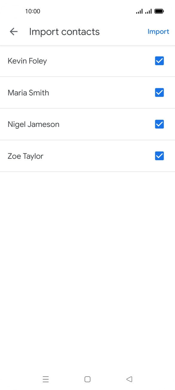 Press the fields next to the required contacts to select them.