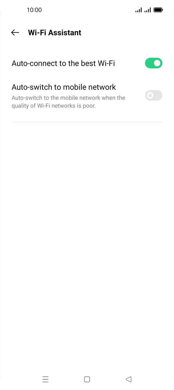 Press the indicator next to 'Auto-switch to mobile network' to turn the function on or off.