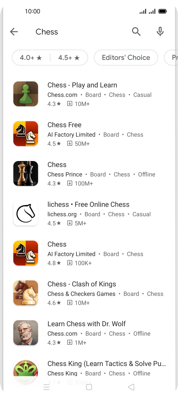 Press the required app.