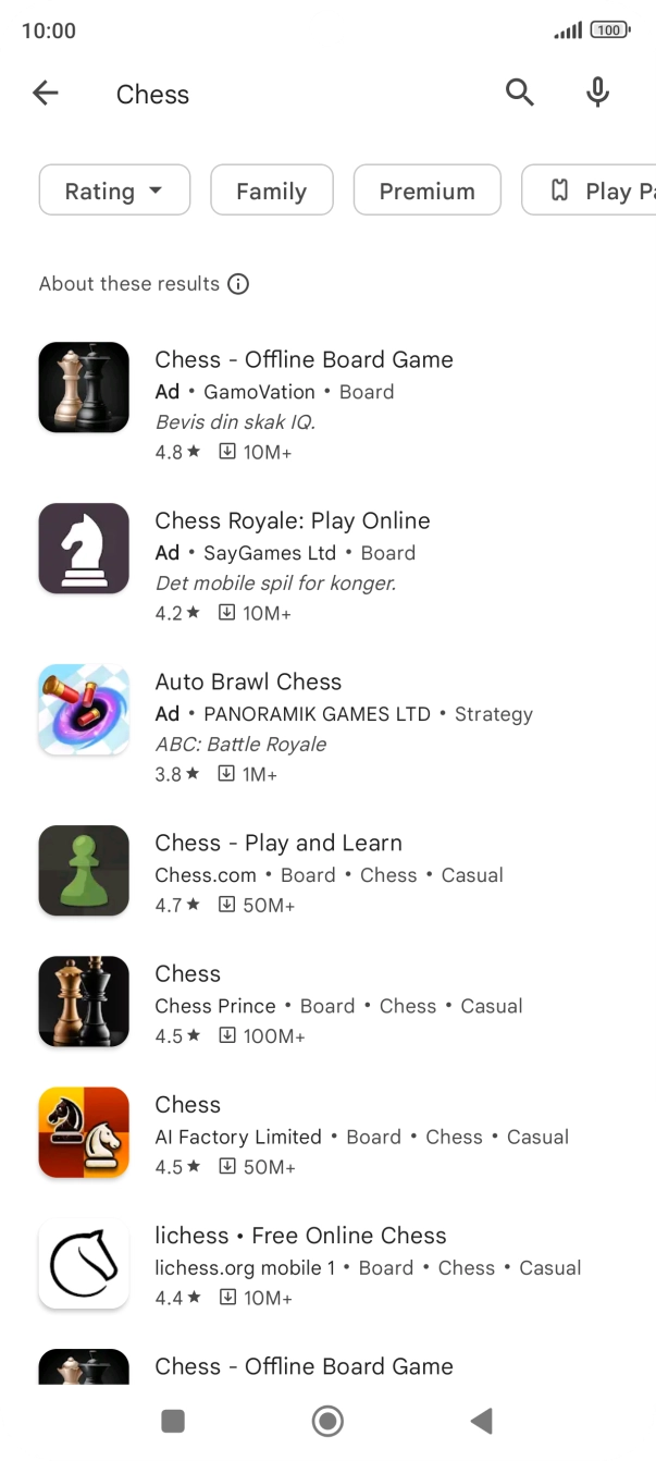 Press the required app.