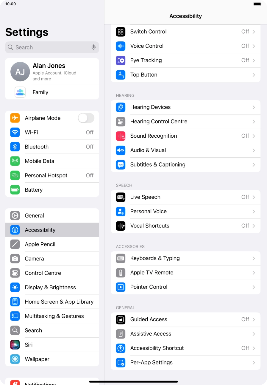 Press the required category below 'SPEECH' and follow the instructions on the screen to select the required settings. Press the required category below 'SPEECH' and follow the instructions on the screen to select the required settings.