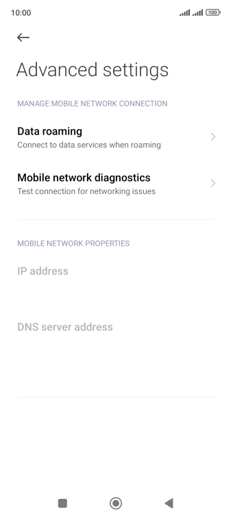 Press Data roaming.