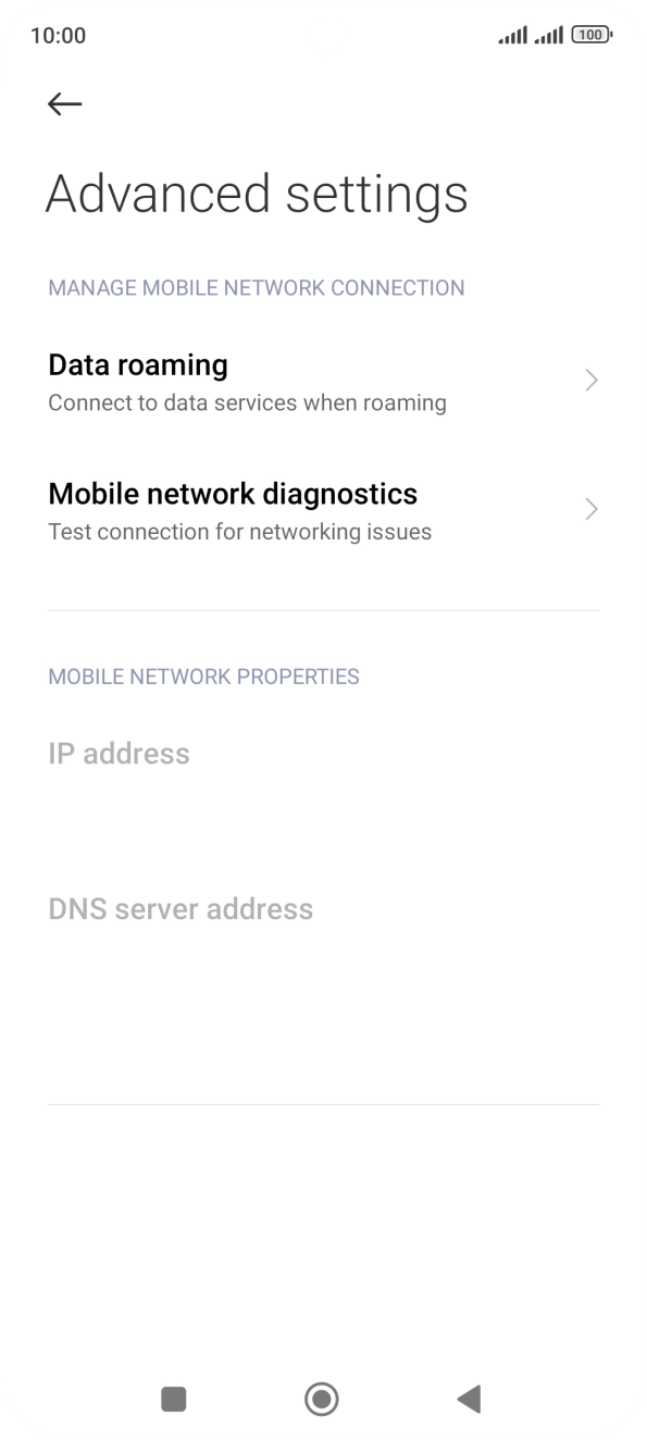 Press Data roaming. Press Data roaming.