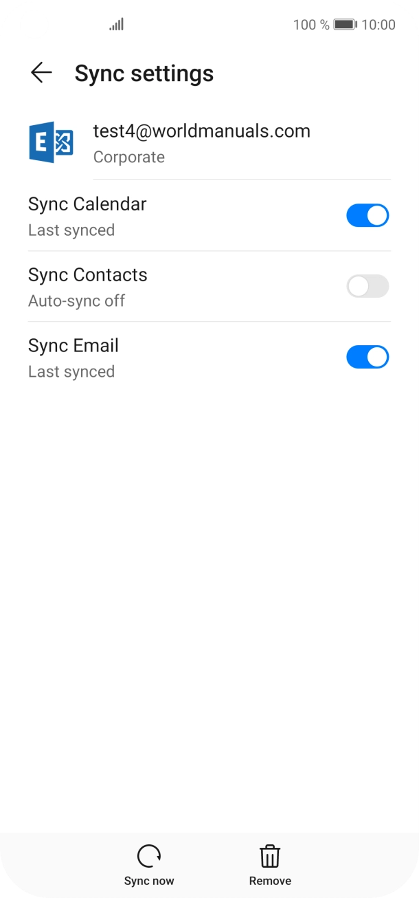 Press the indicator next to 'Sync Contacts' to turn on the function.