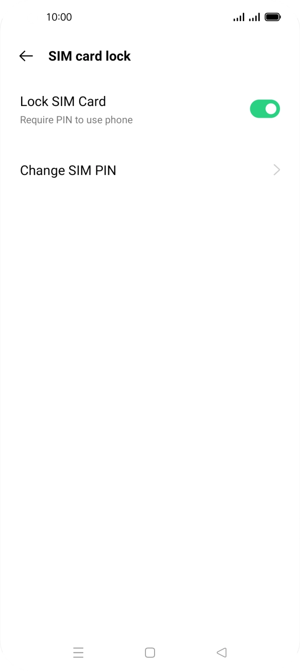 Press the indicator next to 'Lock SIM Card' to turn the function on or off.