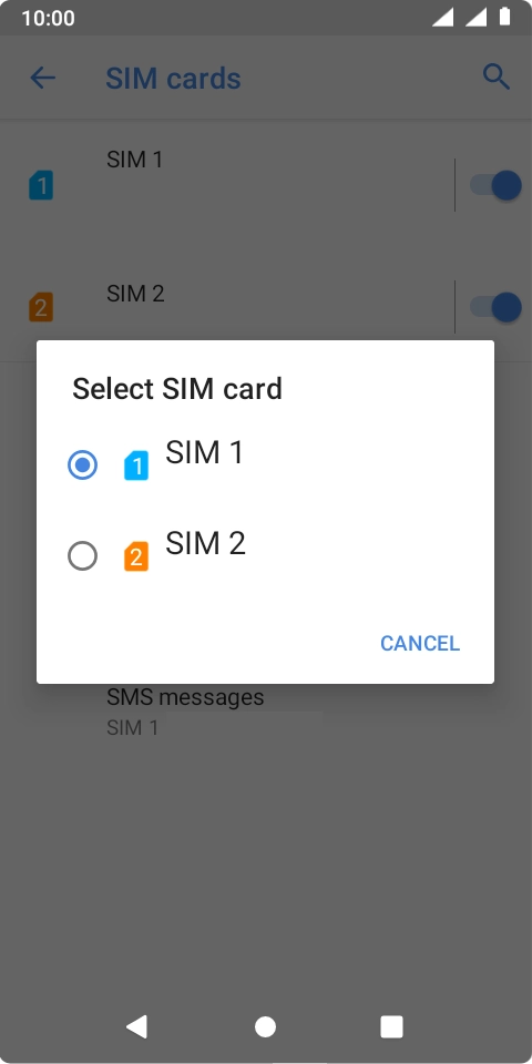 Press the required SIM.