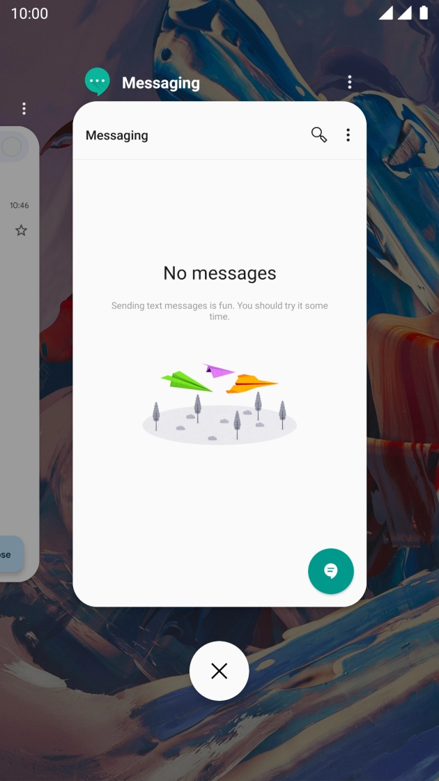 To end one running application, slide your finger upwards on the required application.