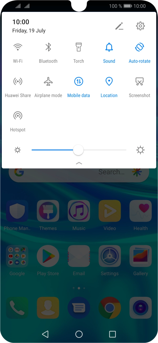 Press Mobile data to turn the function on or off. Press Mobile data to turn the function on or off.