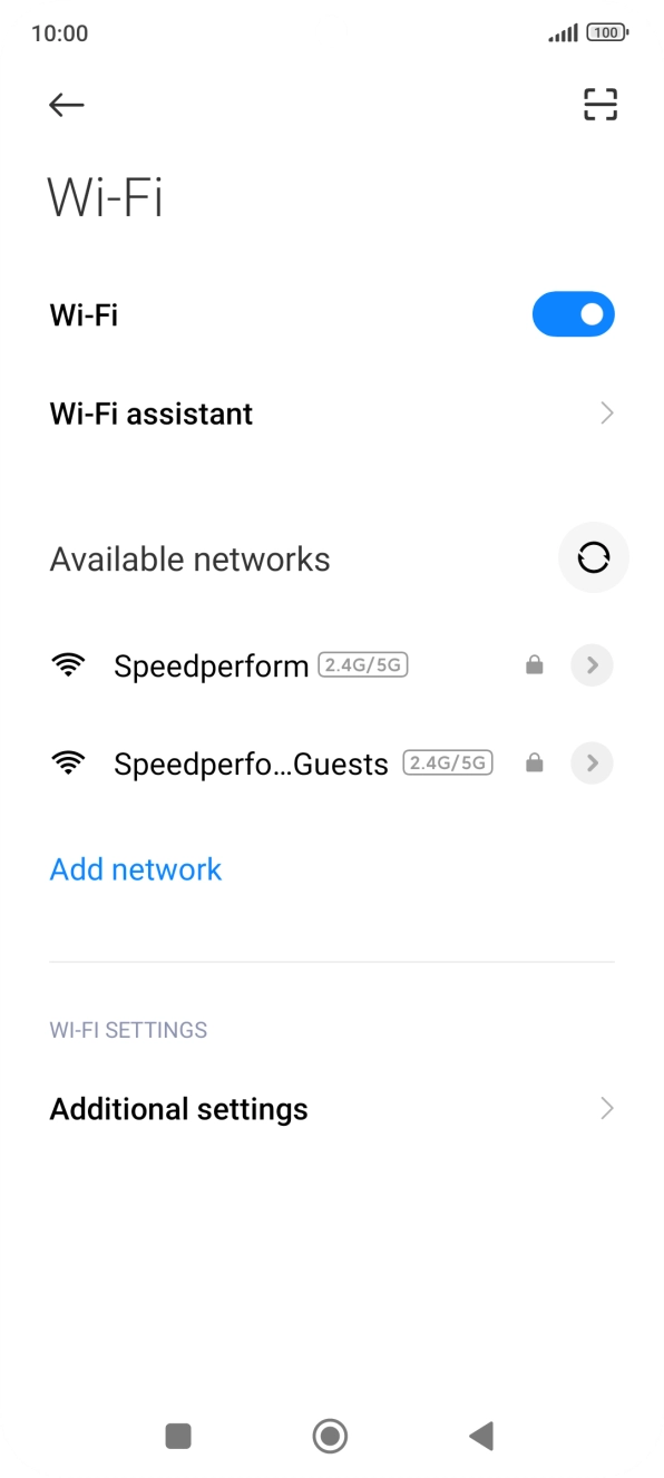 Press the required WiFi network.