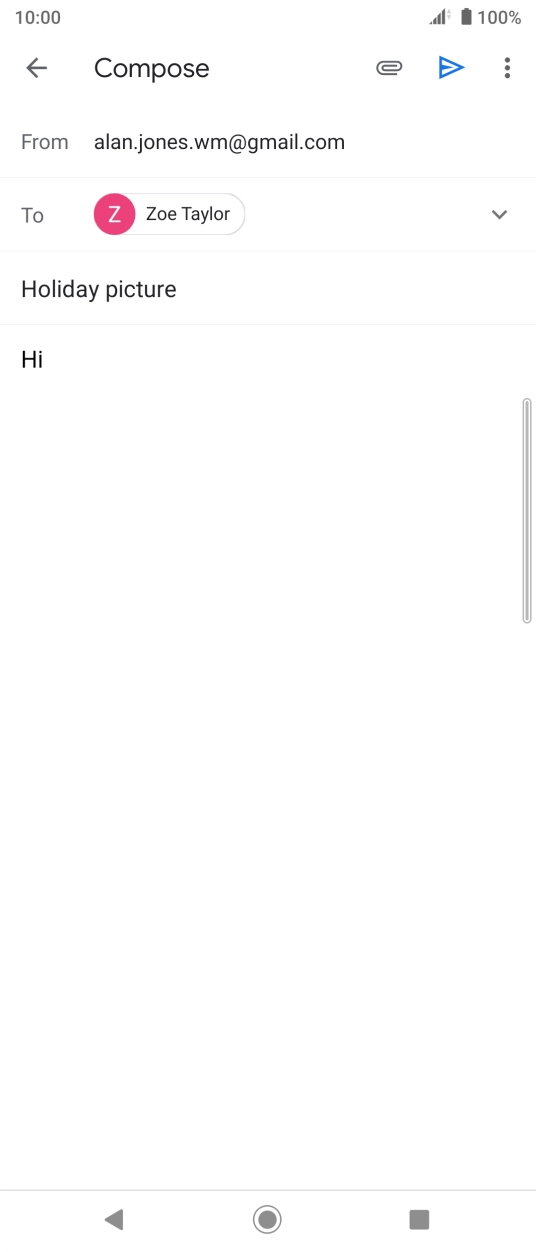 Press the attachment icon. Press the attachment icon.