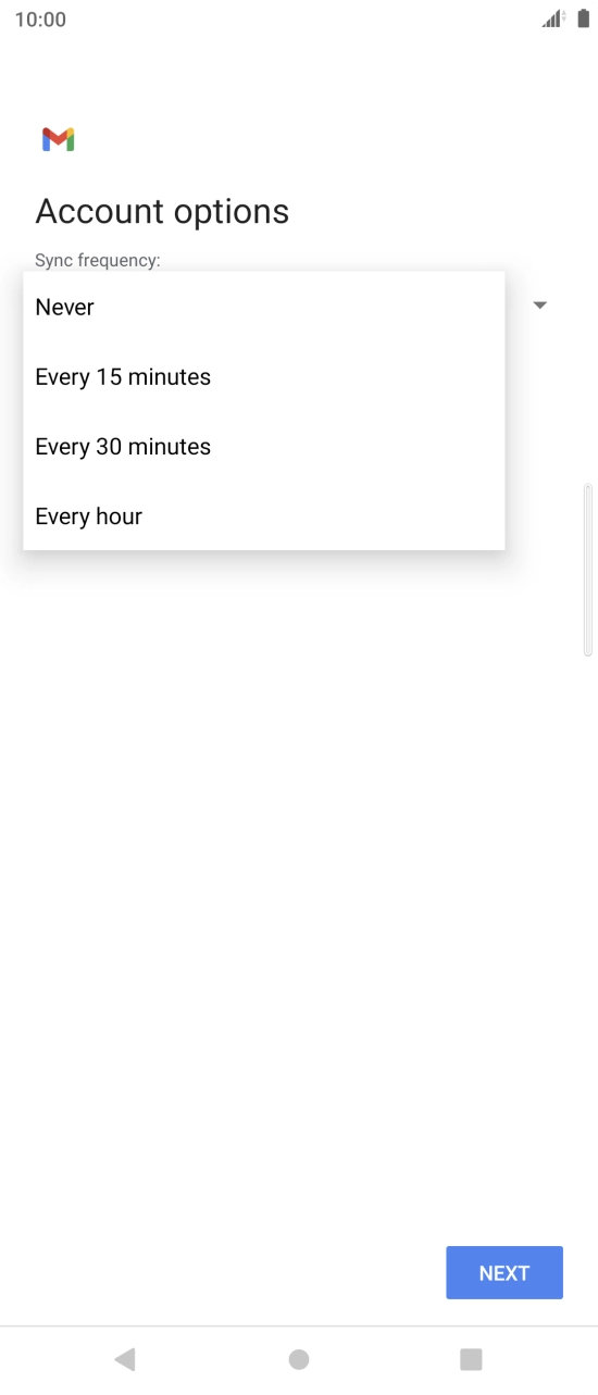 Press the required setting. Press the required setting.