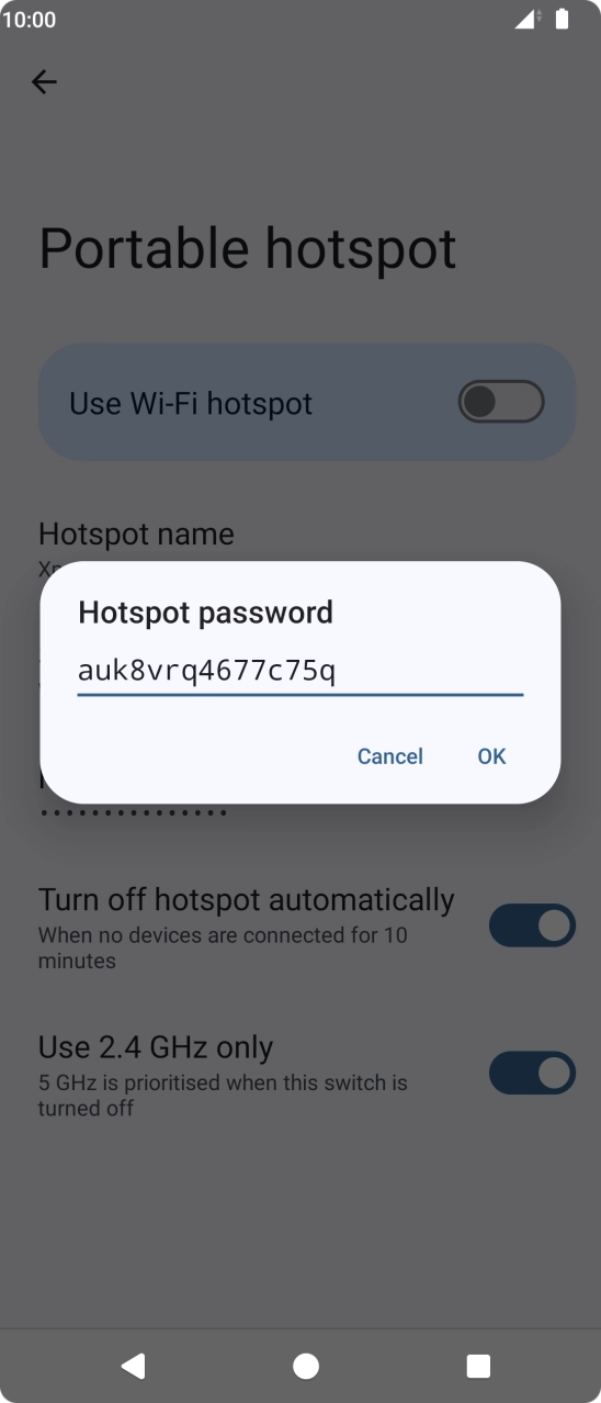 Key in the required password and press OK.
