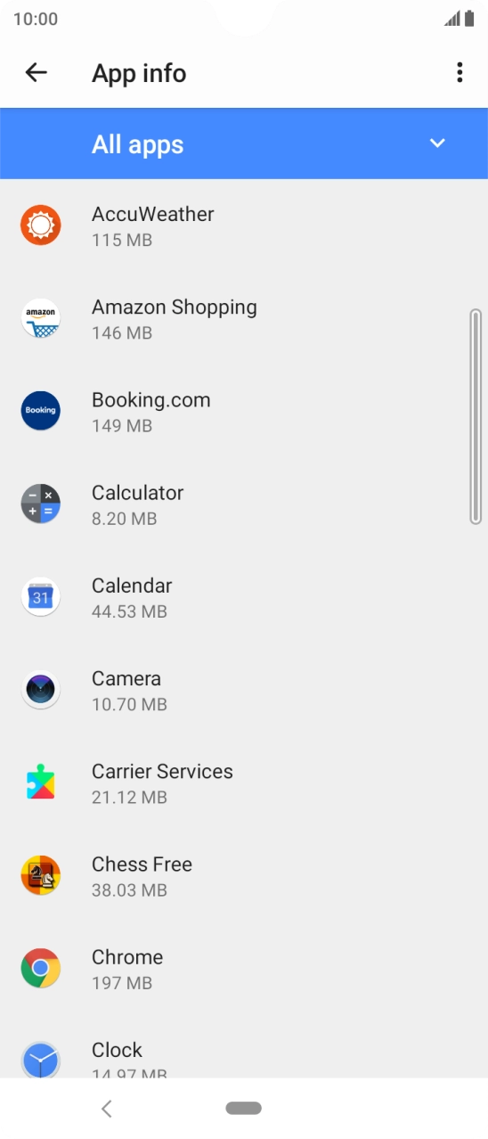 Press the required app.