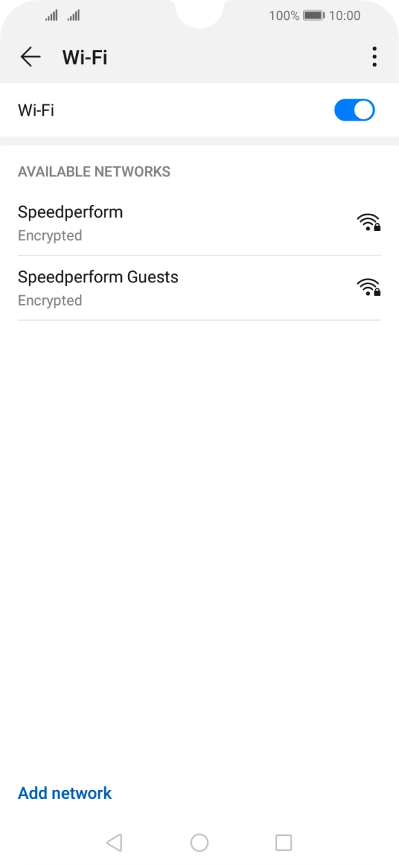 Press the required WiFi network. Press the required WiFi network.