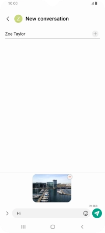 Press the send icon when you've finished your picture message.