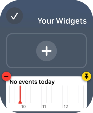Press the add widget icon and go to the required widget. Press the add widget icon and go to the required widget.