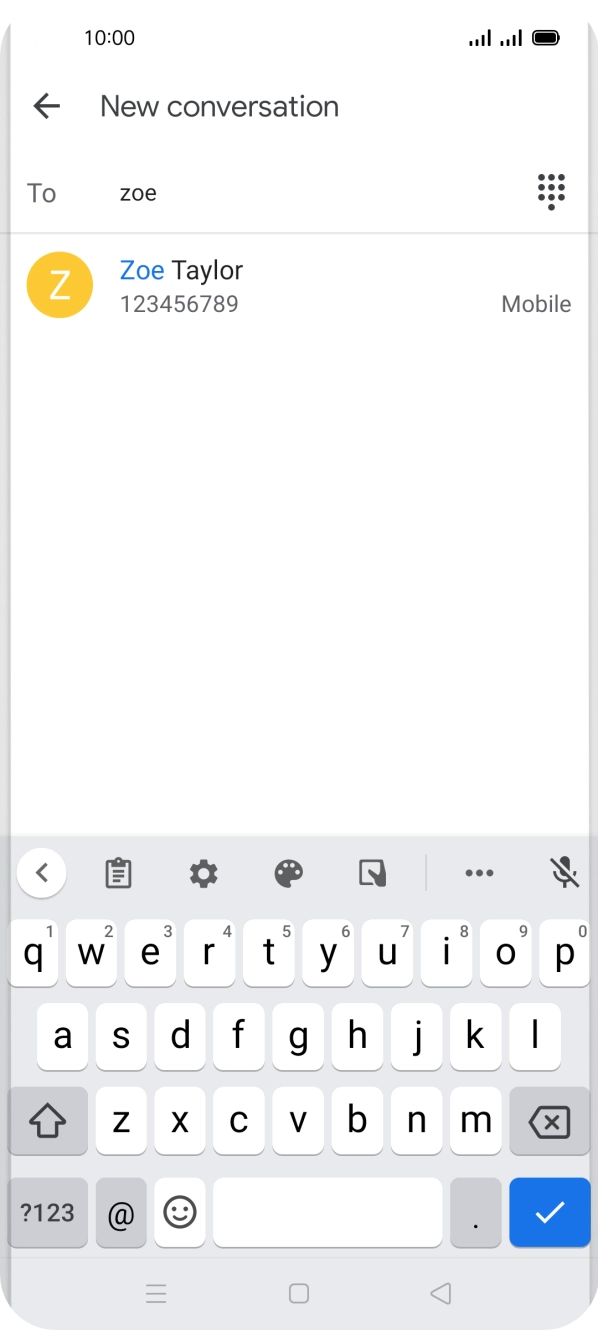 Press the required contact. Press the required contact.