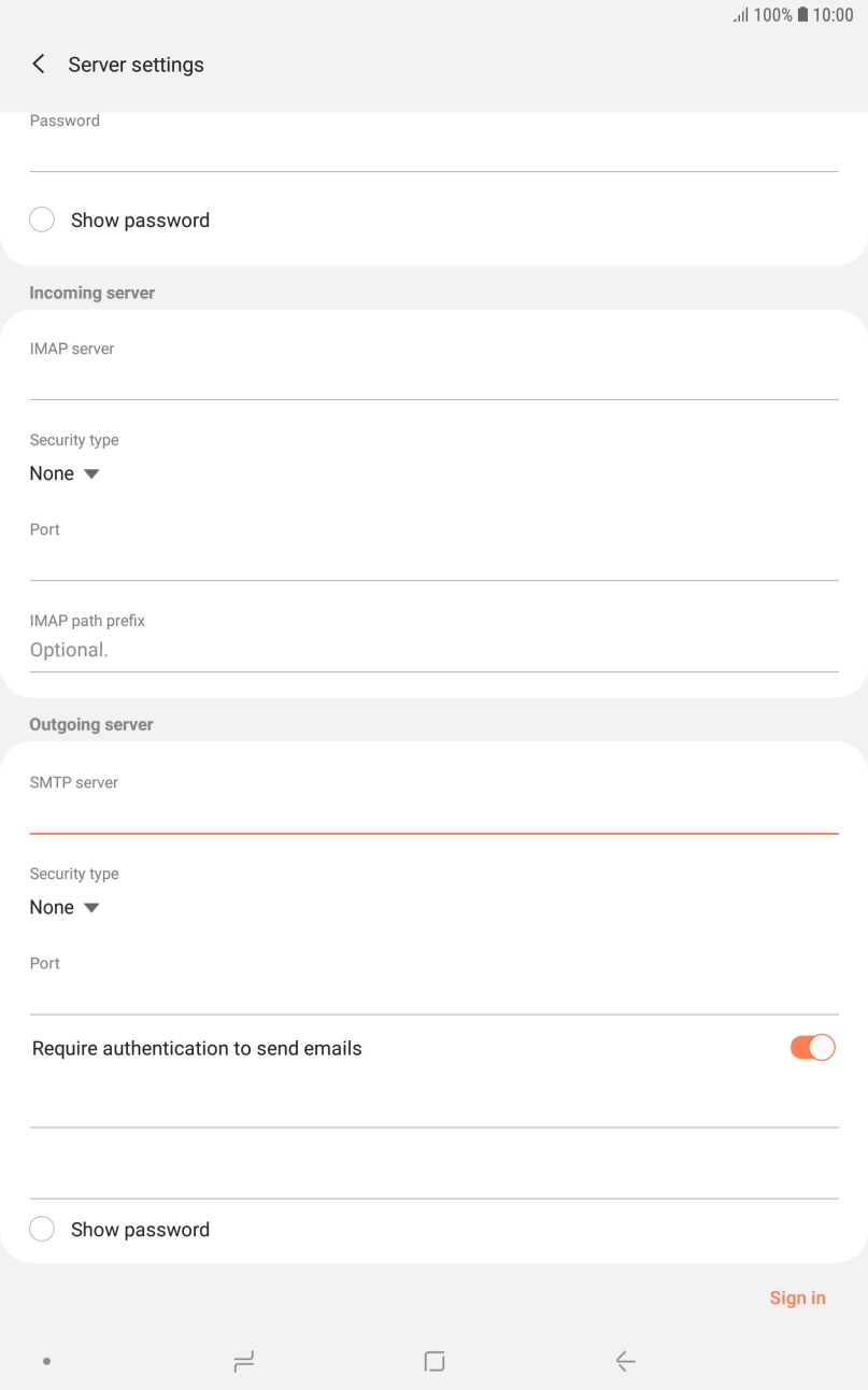 Press the drop down list below 'Security type'. Press the drop down list below 'Security type'.