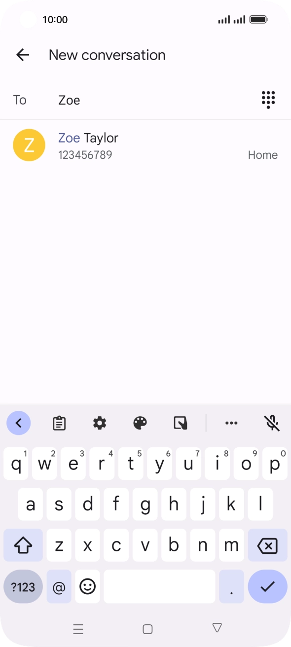Press the required contact. Press the required contact.
