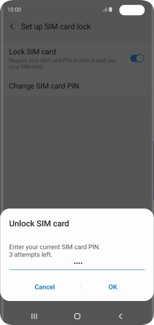 Key in your SIM PIN and press OK. The default SIM PIN is 0000.