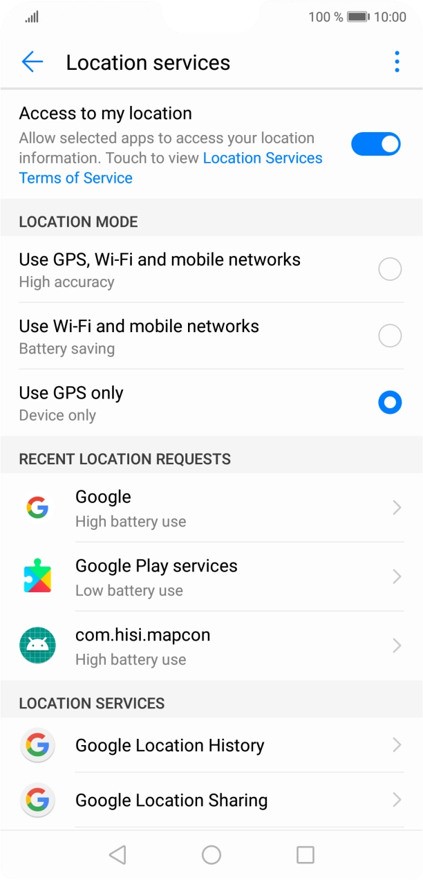 If you select Use GPS, Wi-Fi and mobile networks, your phone can find your exact position using the GPS satellites, the mobile network and nearby WiFi networks. Satellite-based GPS requires a clear view of the sky. If you select Use GPS, Wi-Fi and mobile networks, your phone can find your exact position using the GPS satellites, the mobile network and nearby WiFi networks. Satellite-based GPS requires a clear view of the sky.