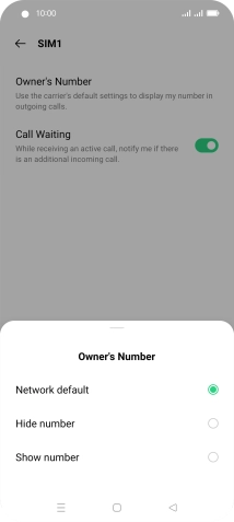 Press Show number to turn on caller identification.