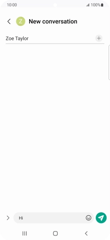Press the send icon when you've finished your text message.