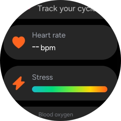 Press Heart rate. Press Heart rate.