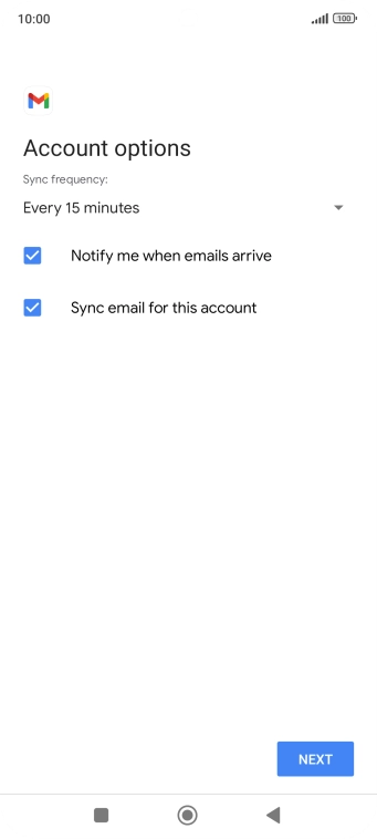 Press the drop down list below 'Sync frequency:'. Press the drop down list below 'Sync frequency:'.