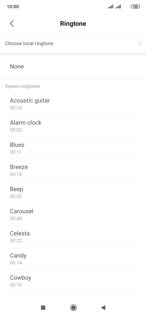 Press Choose local ringtone.