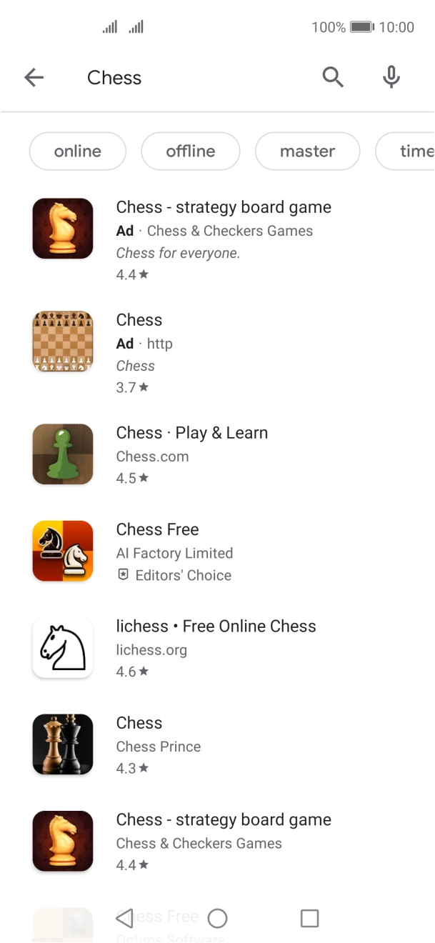 Press the required app.