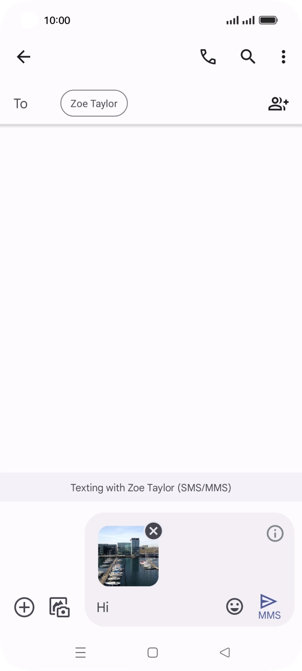 Press the send icon when you've finished your picture message.