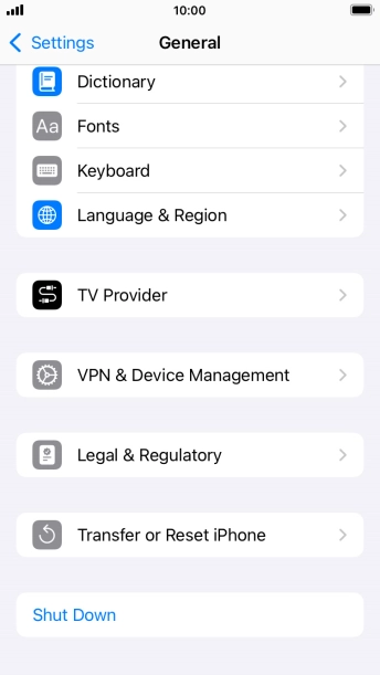 Press Transfer or Reset iPhone.