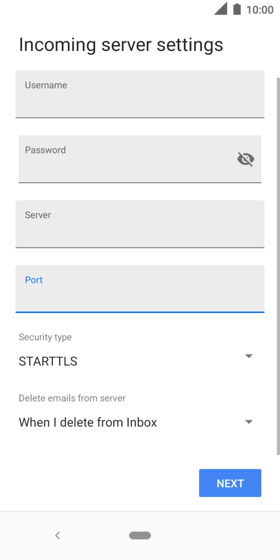 Press the drop down list below 'Security type'. Press the drop down list below 'Security type'.