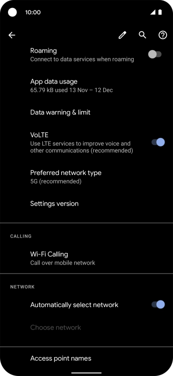 Press the indicator next to 'Automatically select network' to turn off the function and wait while your phone searches for networks.